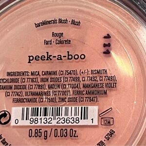 bareMinerals Blush peek-a-boo 57949 0.85g/0.03oz OPEN USED a few times RARE